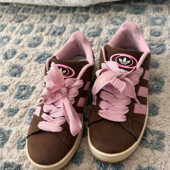 Adidas campus sneakers size 8 pink and brown - Picture 2 of 3